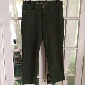 Belle by Kim Gravel Olive Green Capri Stretch Jeans 8